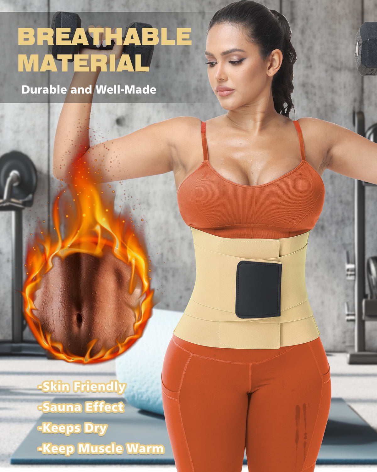 Waist Trainer for Women and Men Waist Cincher Trimmer Ab Belt with Triple Wrap