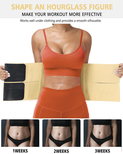 Waist Trainer for Women and Men Waist Cincher Trimmer Ab Belt with Triple Wrap